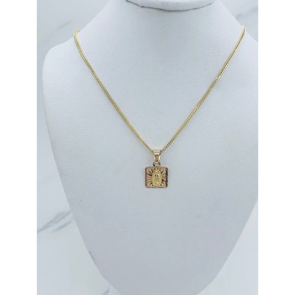 10k gold necklace and pendant Virgin Mary 16”